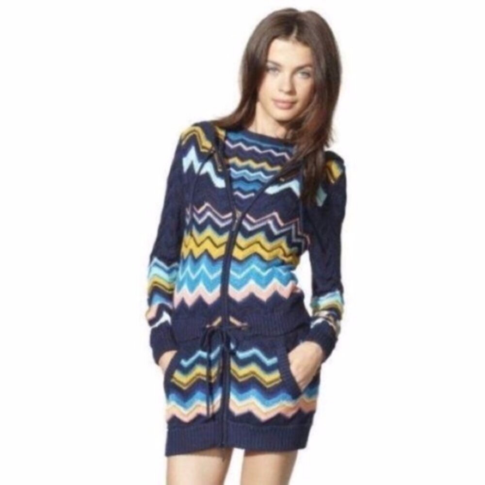 Missoni x Target Zig-zag Chevron Print Hooded LS Zip Cardigan Sz XS